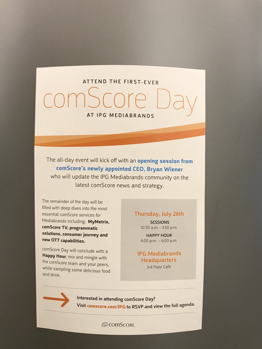 Comscore's tweet photo. @ipgmediabrands We’re in the building with treats from @flourshop. Stop by cafés on 3, 4, 5, 8 & 9 and be sure to RSVP for #comScoreDay! https://t.co/x2JggIjMmd https://t.co/K7JSYgyTe5