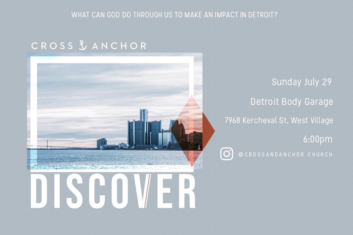 crossand_anchor's tweet photo. Can’t wait for our next Discover Night. Just 1.5ish weeks away. Let’s see what God can do through us to make an impact in Detroit! https://t.co/iNMrgEOJHS
