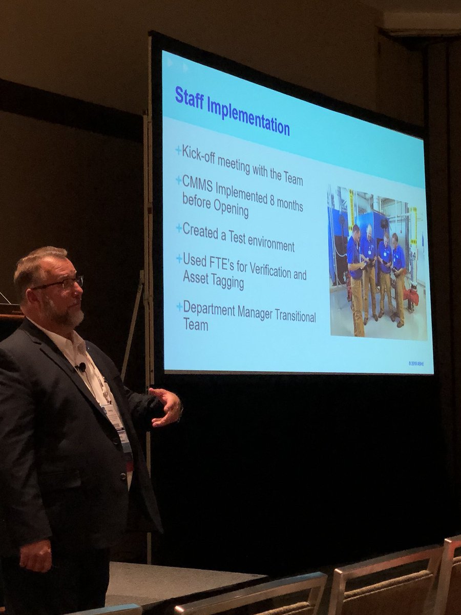 BIM360Ops's tweet photo. @mcferrongw presenting how to populate the CMMS 8 months before opening Arkansas Children’s Hospital using #BIM at #ASHEAnnual https://t.co/fbsEoTM3gn