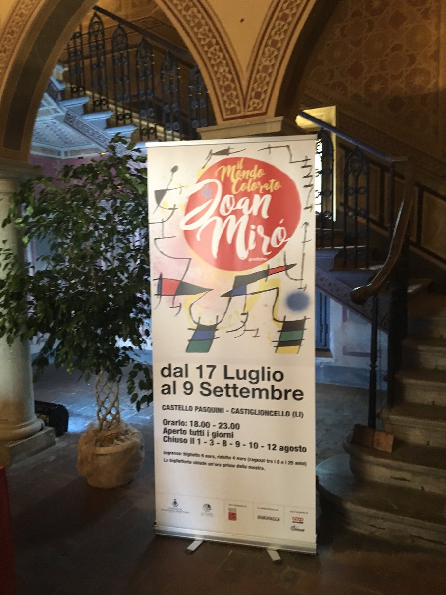 RosignanoM's tweet photo. Il mondo colorato di Joan Miró 
Dal 18 Luglio al 9 Settembre al Castello Pasquini https://t.co/dLLmuO3nGs