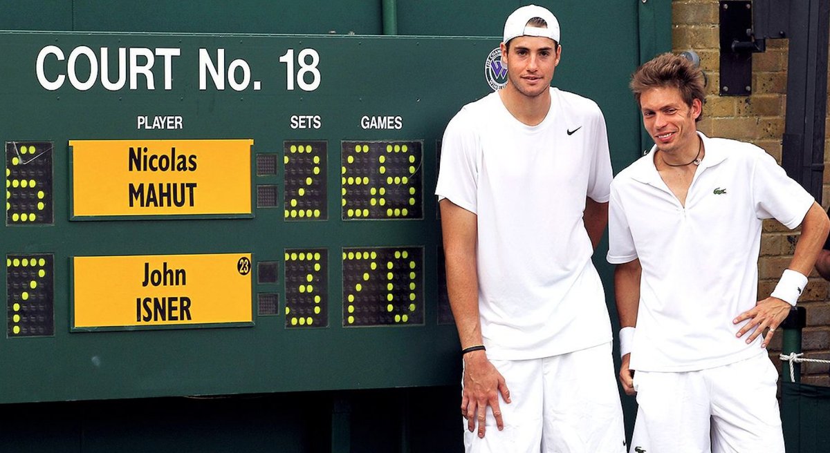 Top 10 #WimbledonMemories, No 7: John Isner's 11-hour, 5-minute win over Nicolas Mahut in 2010, the longest match in tennis history.

From <a href="/SteveTignor/">Steve Tignor</a>: tnns.co/EEQlN9