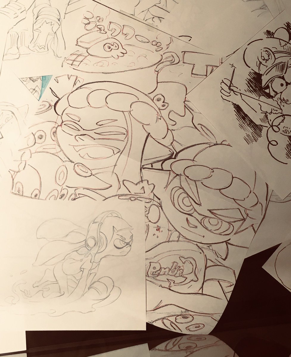 #Splatoon展
圧倒的なすばらしいお仕事に打ちのめされました…天才かよ〜〜〜〜〜!!!!!
ファミ通宛に描いてくださった色紙の原画もありましたよ( ;  ; )( ;  ; )( ;  ; ) 