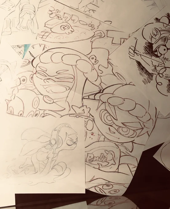 #Splatoon展
圧倒的なすばらしいお仕事に打ちのめされました…天才かよ〜〜〜〜〜!!!!!
ファミ通宛に描いてくださった色紙の原画もありましたよ( ;  ; )( ;  ; )( ;  ; ) 