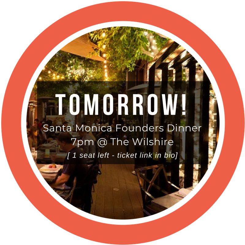 thefoundersorg's tweet image. Last call founders! One seat left at our Santa Monica Founders Dinner @WilshireRest tomorrow at 7pm! #foundersonly #networkandchill #dinnertime #founders #Entrepreneurs #nocellphones #RealTalk
