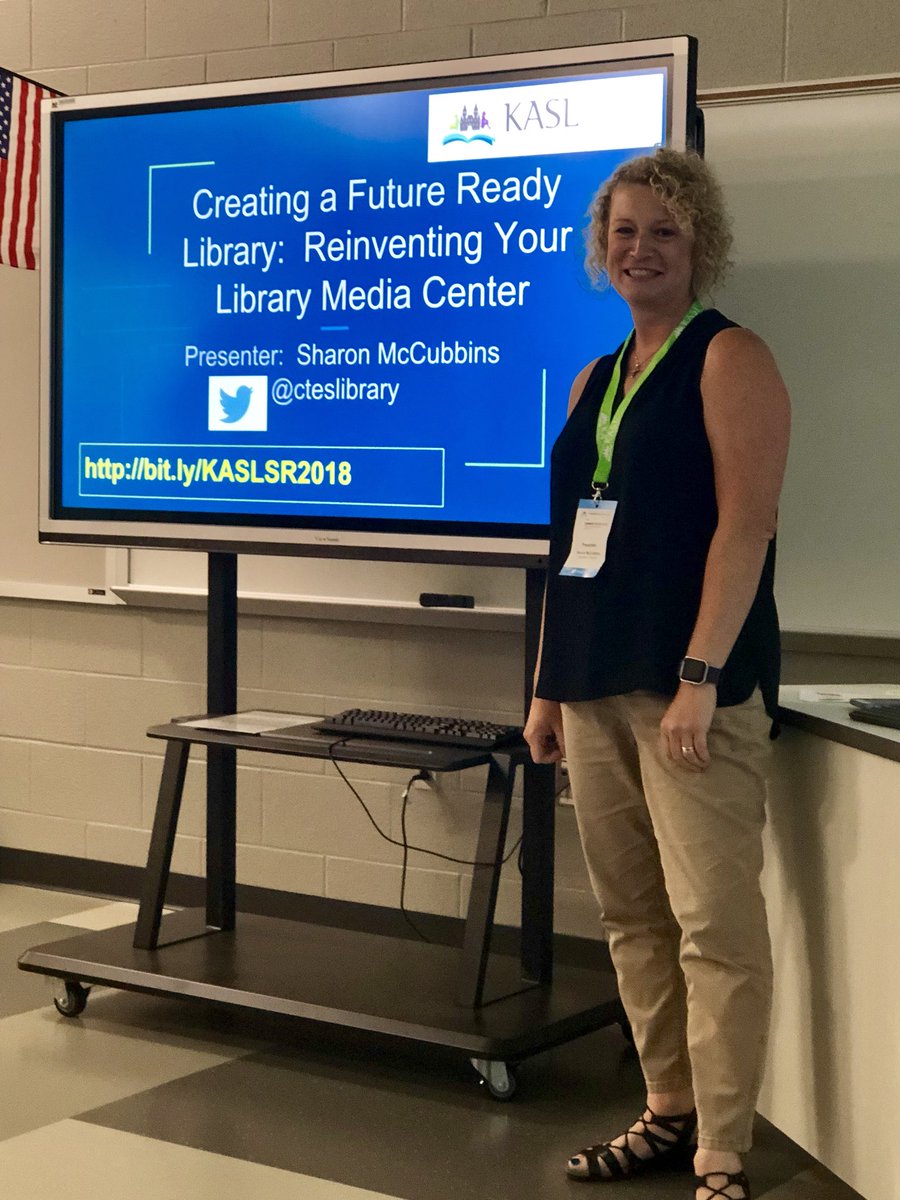 AmyPageEdS's tweet image. Sharon McCubbins presenting to librarians about her awesome #FutureReadyLibrary at #KASLSR18 @cteslibrary @WarrenCoSchools