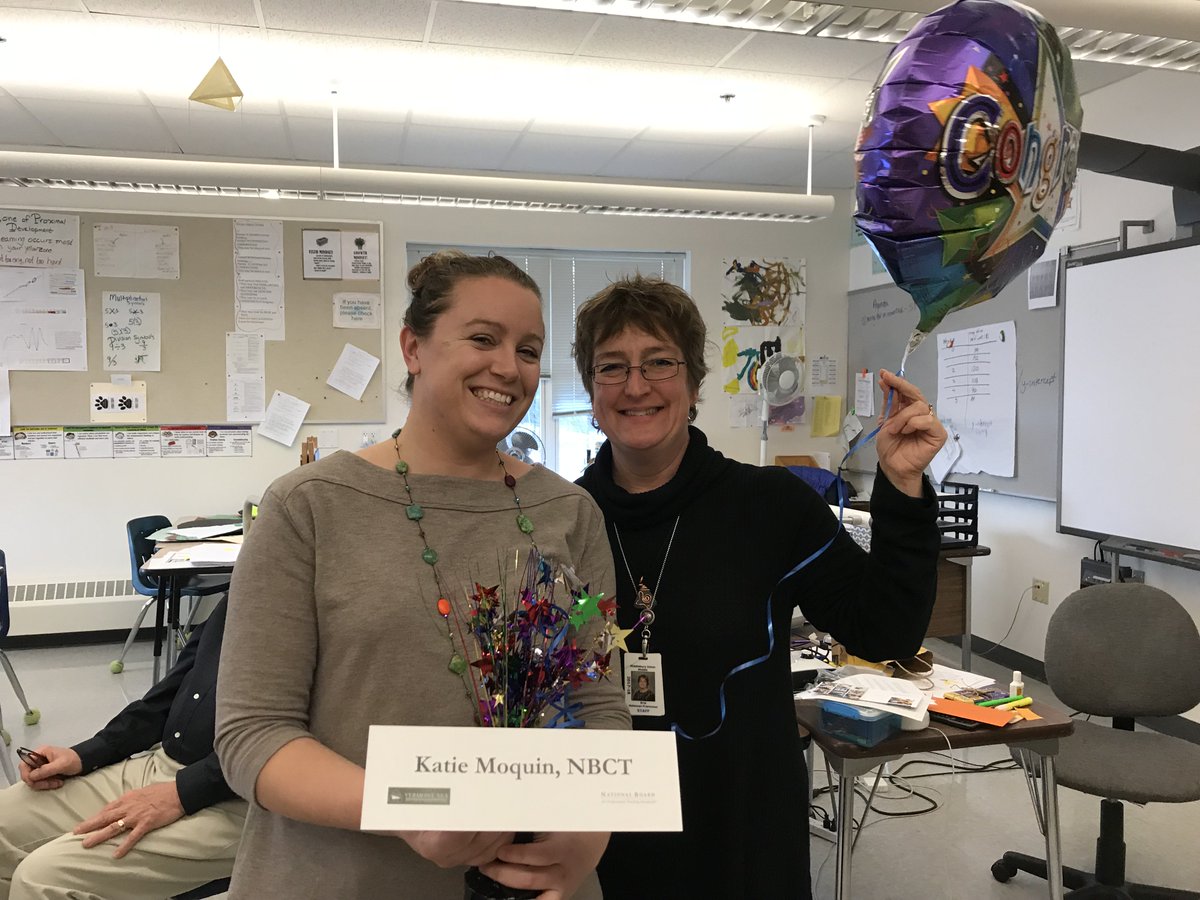 VTNBCT's tweet photo. @lmason5901 Placards do not need to be expensive!  Vermont new NBCTs received a Tent Card with other swag delivered to their schools by their Union. https://t.co/hgqBjoOMPd