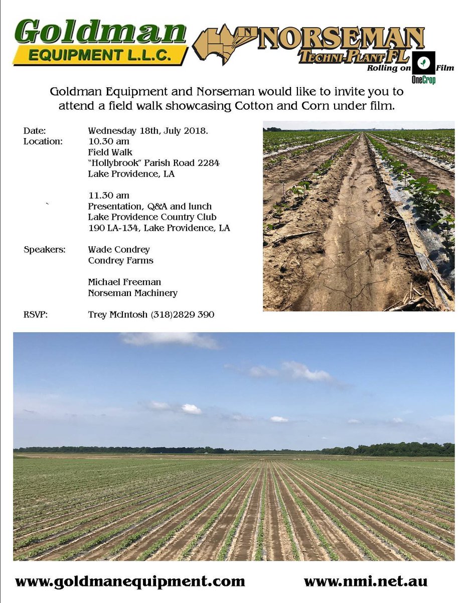 NorsemanMach's tweet photo. For those of you in the South:
Join us tomorrow for a Cotton under Film field walk at Lake Providence, Louisiana. https://t.co/MvyUqjvHhi