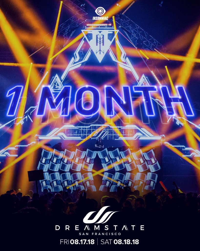 DreamstateUSA's tweet photo. 1 MONTH till #DreamstateSF! 

Come aboard. → https://t.co/pAkmNJbekw https://t.co/UzPbxOBmpC