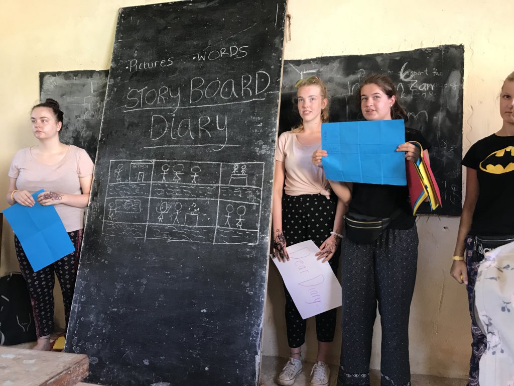 WHSZanzibar's tweet photo. The diary story boards were a huge hit with the students this morning! They were able to write and draw about their favourite days of the past two weeks https://t.co/e3eq886BHW