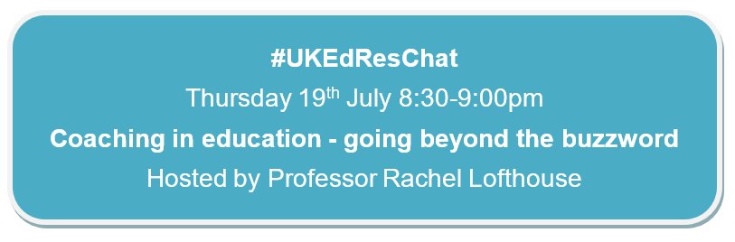UKEdResChat's tweet photo. This week's #UKEdResChat host is @DrRLofthouse, one of the UK's leading experts on coaching in education. Join us Thursday at 8:30 https://t.co/0G0C4atR1r
