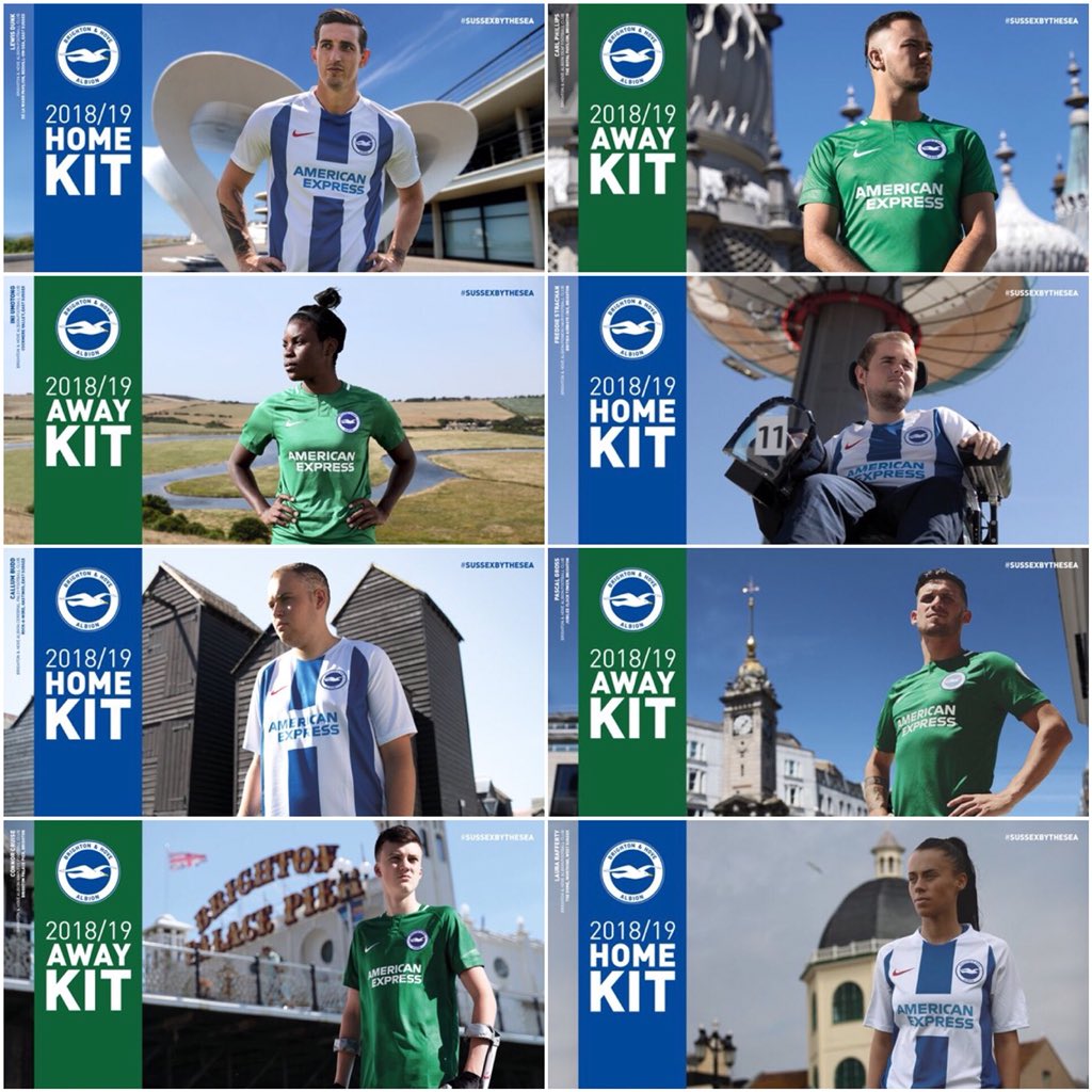 stephencgrant's tweet photo. It’s an overdone thing to be ‘proud’ of your football team but mine just launched their new shirt by modelling it with players from their men’s, women’s, deaf, amuputee, powerchair, and cerebral palsy teams. Well played #bhafc 👏🏻 https://t.co/SDcdrnvRV0