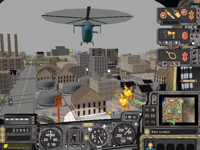 The Sim Copter in SimCity 2000 (1993) inspired the game SimCopter (1996), which even let you import SimCity 2000 maps into it to play on. Sim Copter was fun, even if Maxis's 3D engine was janky as hell.