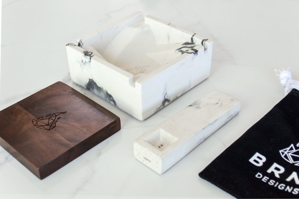dulikstudio's tweet photo. The new @brntdesigns product launch is today! 🙌 The BRIQ ashtray and the FARO pipe, both handmade out of concrete (yup, that’s right!). I love the aesthetically pleasing and functional design! Check it out! 👉 https://t.co/5I58lSX4Ym or https://t.co/6hysOb8UUI #brnt #staybrnt https://t.co/Y8g6balekZ