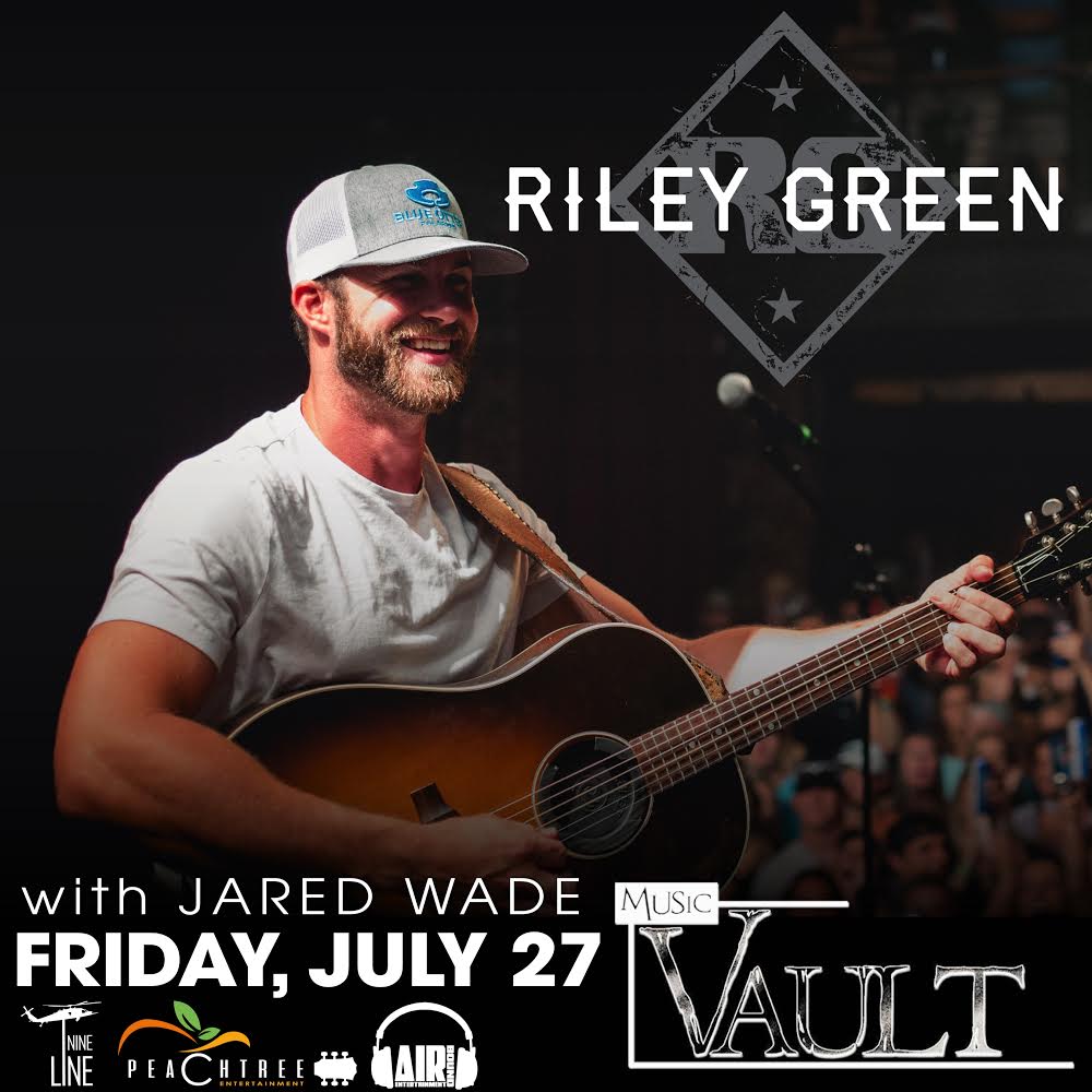 SAVANNAH, GA - <a href="/RileyGreenMusic/">Riley Green</a> is heading to <a href="/MusicVaultSouth/">Music Vault South</a> with <a href="/jrodwade/">jared wade</a> NEXT FRIDAY, July 27th! Get tickets in advance, and get a free koozie from <a href="/NineLineApparel/">NineLineApparel</a> ! Grab yours > bit.ly/RGSavannah
