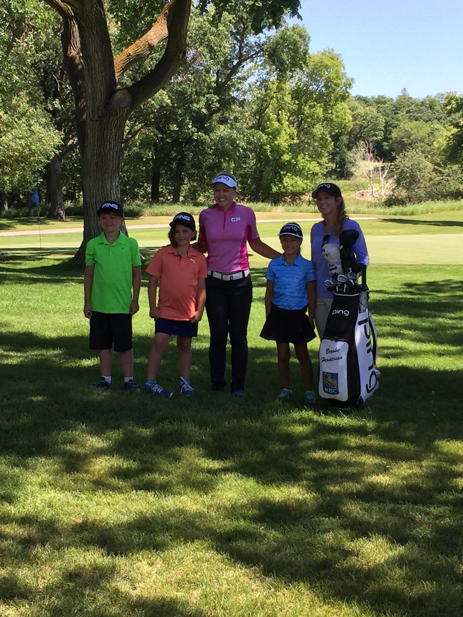 Lucky kids having a blast today with <a href="/BrookeHenderson/">Brooke Henderson</a> <a href="/ChapmanCatrina/">Catrina Chapman</a>. Awesome work growing the game <a href="/corykartusch/">Cory Kartusch</a> <a href="/derrikg18/">Derrik Goodwin</a>