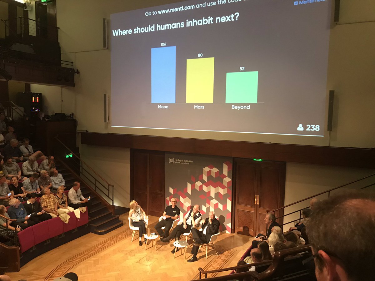 Discombenulated's tweet photo. Voting coming in, @ProfChrisWelch looking smug as his #MoonFirst campaign storms into the lead. @BIS_spaceflight @Ri_Science https://t.co/gxteNRnOLD