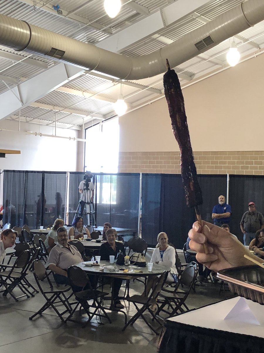 Beltannon's tweet photo. Brown Sugar Pork Belly on a stick.... #ISFSHOWDOWN https://t.co/Zm3yueqSTH