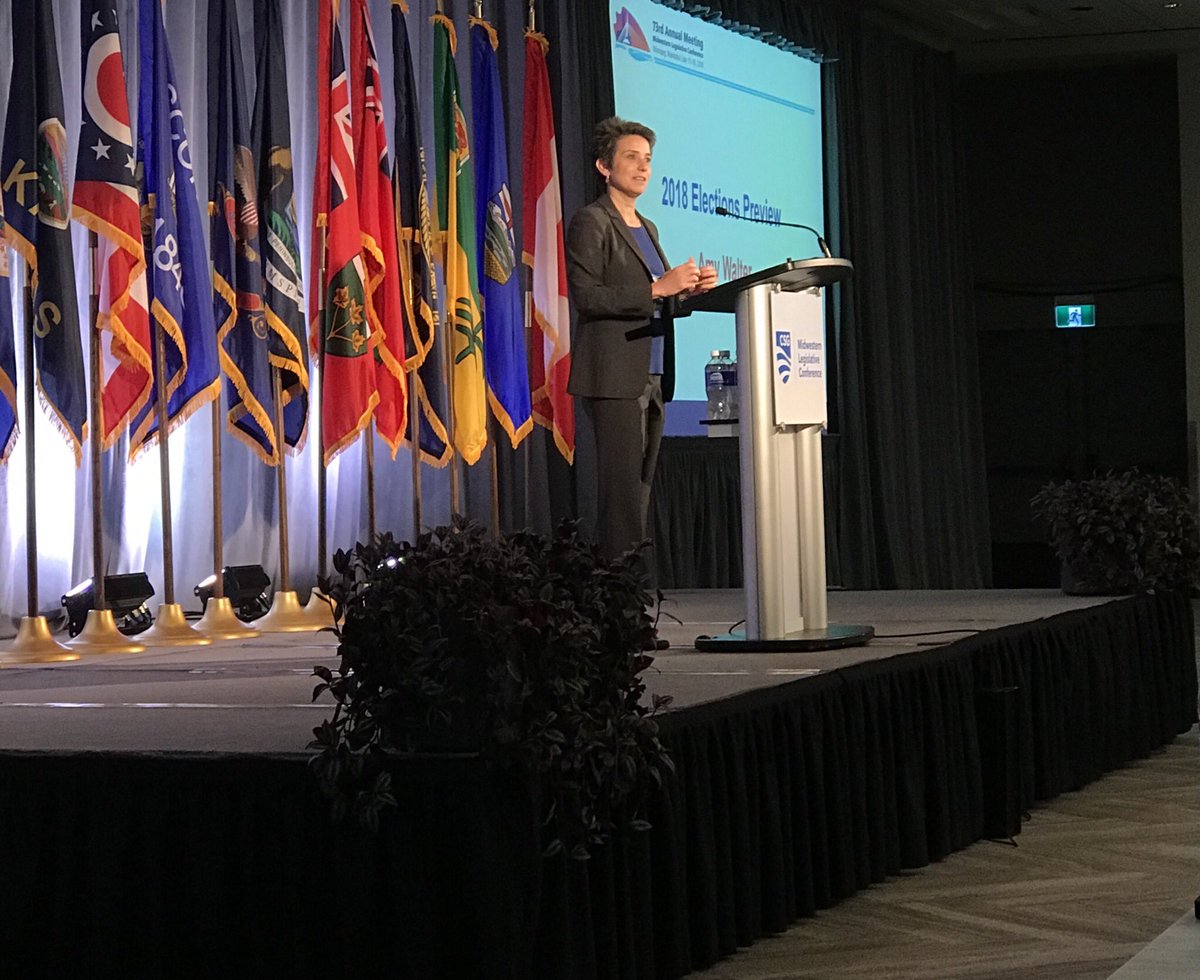 Colleen_Mayer's tweet photo. Talking 2018 US Election Preview with Amy Walter, National Editor of The Cook Political Report. Interesting stats on what happened in 2016, where things sit now and all things in between. #MLCC2018 @CSGovts https://t.co/9dhiKrbZVH