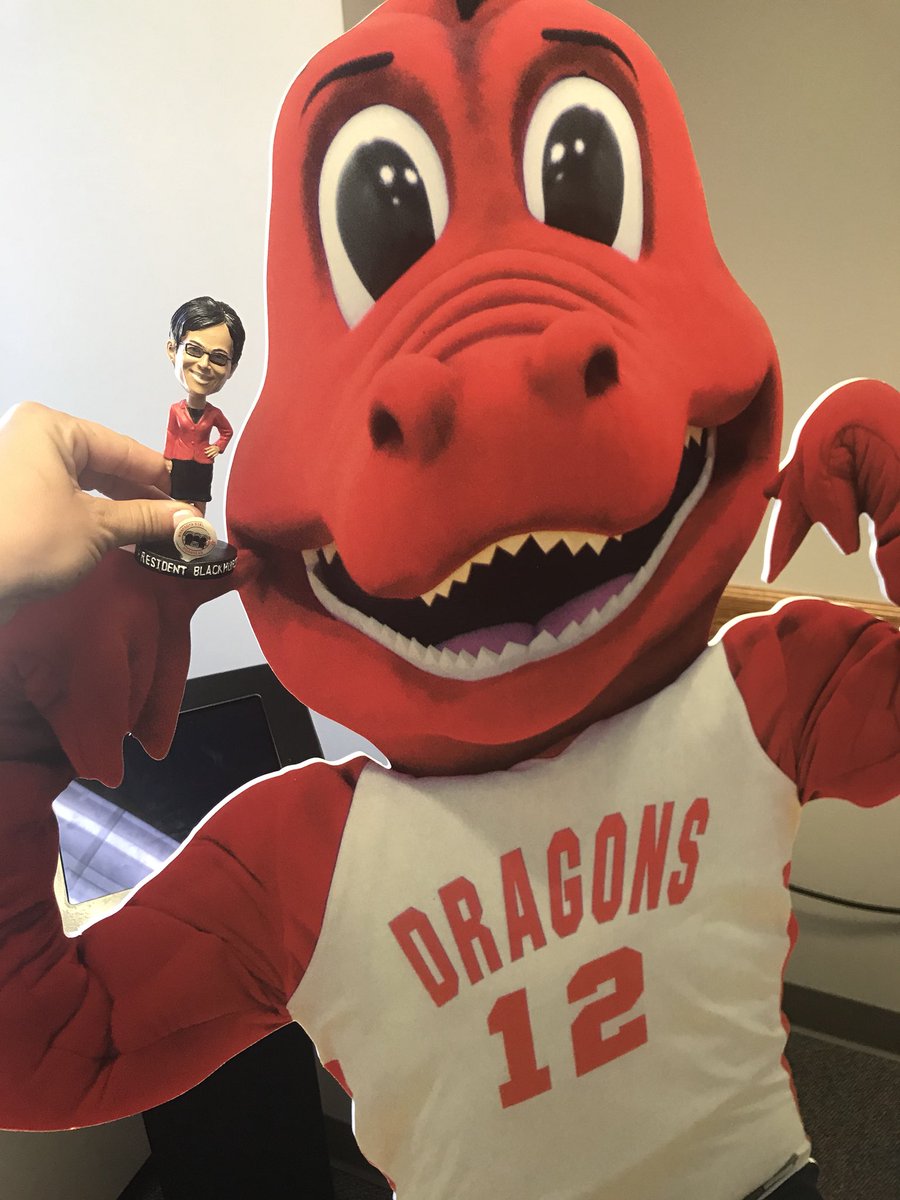 CPConnects's tweet photo. Great meeting with @MSUMoorhead in the books! We don’t know many college presidents that have their own bobble head, @PrezBlackhurst! #DragonPride #CPRoadTrip https://t.co/KiGMtezf0h