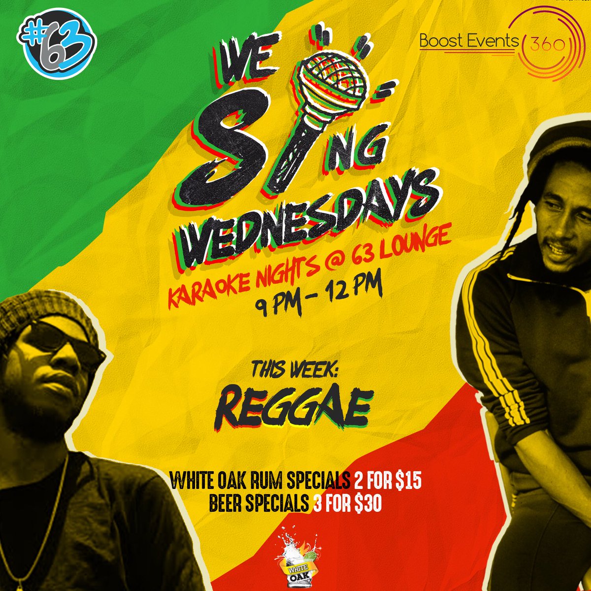 63Lounge's tweet photo. Introducing WE-SING WEDNESDAYS at @63lounge! Come join us for a fun mid-week avenue lime this and every Wednesday from 9pm to 12 midnight! 🔥
•
Look out for our 2 for $15 White Oak Rum and 3 for $30 beer specials just for you singy-singys! 🍸🍻✨#WeSingWednesdays #BE360 https://t.co/7JfZQzvkht