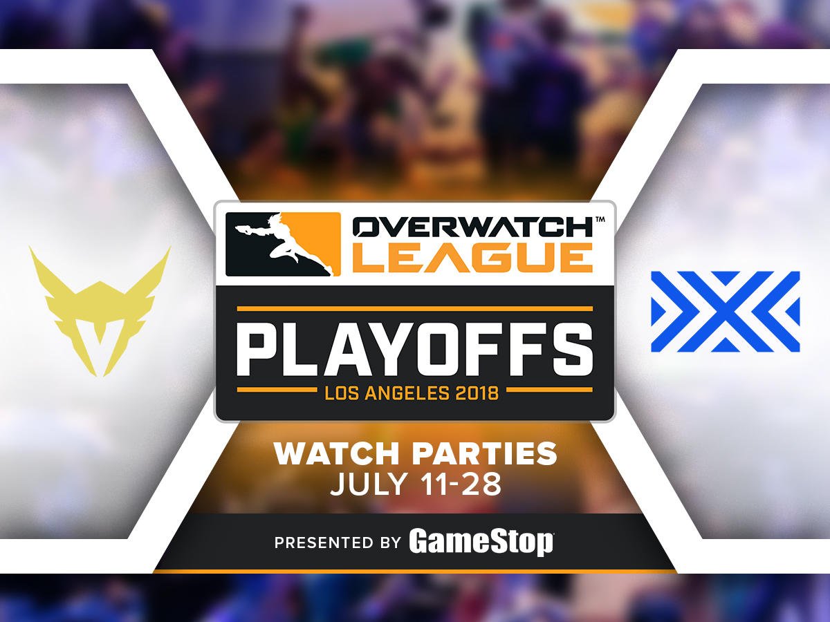 gamestop's tweet image. Join @NYXL &amp;amp; @LAValiant fans for local watch parties, Powered by GameStop, to witness #TheFirstPlayoffs and their team’s journey to capture the #OverwatchLeague Championship! #PerformanceLivesHere fal.cn/yD2j