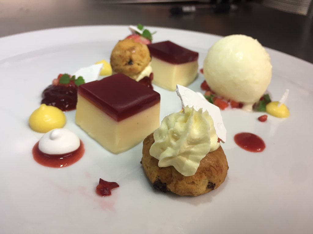 Strawberries, clotted cream, baby scones, lemon curd