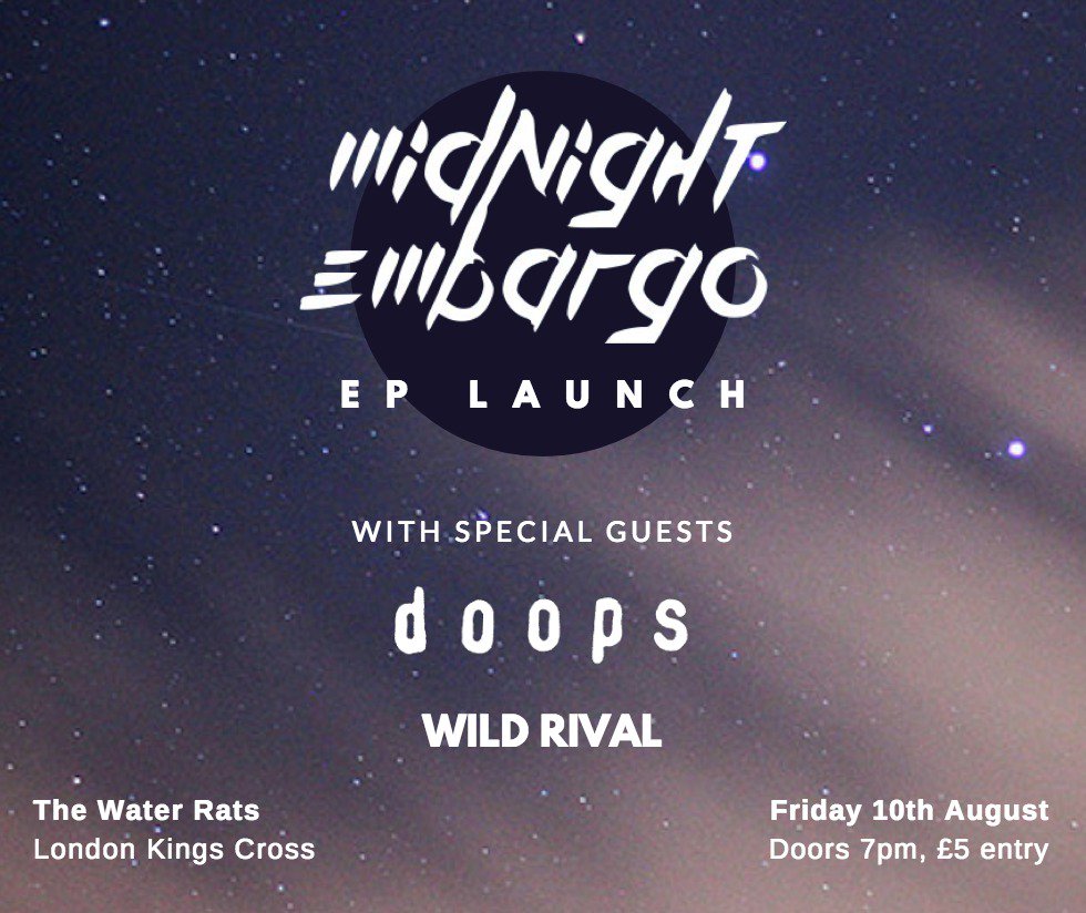 MidnightEmbargo's tweet image. NEXT GIG: Come see our new EP Launch Party at @Water_Rats Aug 10th. New songs. Awesome support acts. Gonna be a hell of a night 🤘
