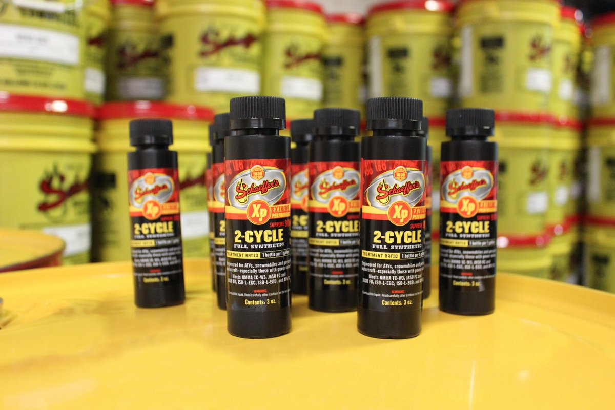 SchaefferOil's tweet photo. 2-cycle, too fun! Our 2-cycle race oil now available in 3oz bottles. 1 bottle per 1 gallon. Coming soon to our retailers! https://t.co/LYEx35n1UI