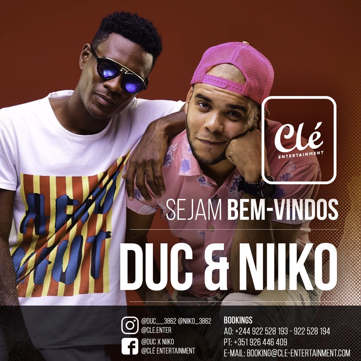 cle_enter's tweet photo. Duc e Niiko, sejam bem-vindos a família da Clé Entertainment 🎶. Agora vão ser vistos com outros olhos para fazer vibrar as donas da favela all night.  @duc__3862 @ducxniiko ©️ 2018 Clé Entertainment

#CleEntertainment #CLE #Duc&amp;Niiko  #DUC #NIIKO #novageracao https://t.co/uzUwyJFpIa