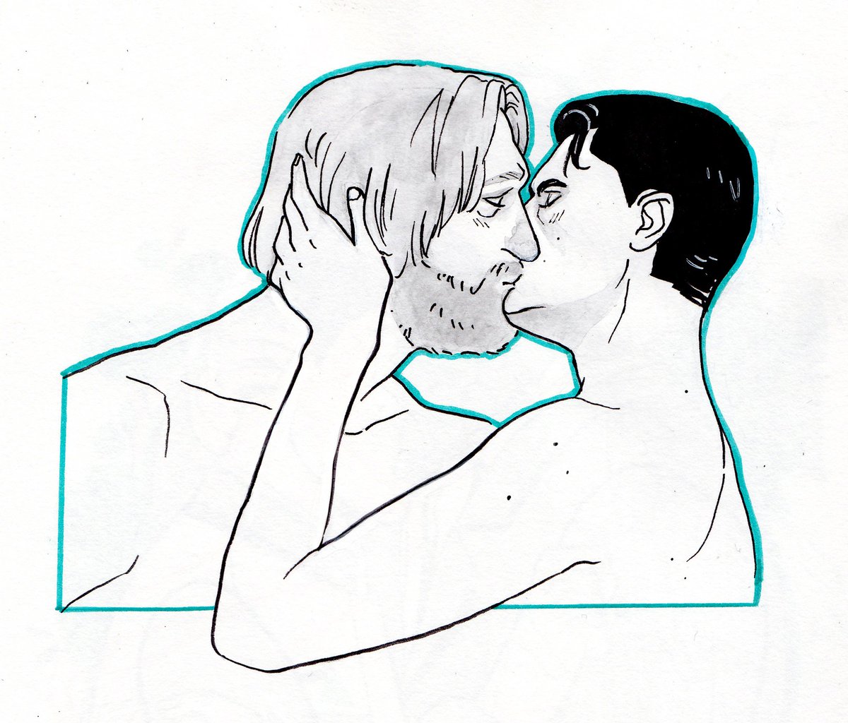 Finally did some real #HankCon. I love them so much. <3 #DetroitBecomeHuman #Connor #HankAnderson #gay #sketch #sketchbook #drawing #illustration #illustrationart #art #traditionalart #RK800