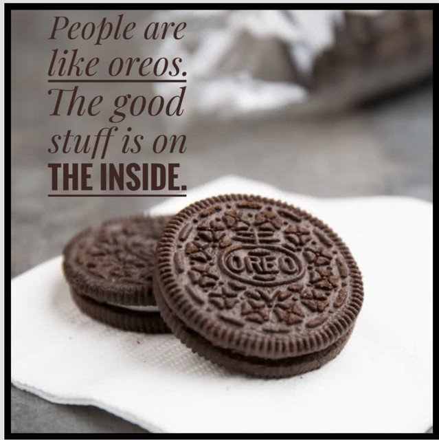 ElderCareWise's tweet photo. People are like oreos. The good stuff is on the inside. #oreos #insidecounts #gotmilk https://t.co/3N0adjoRan