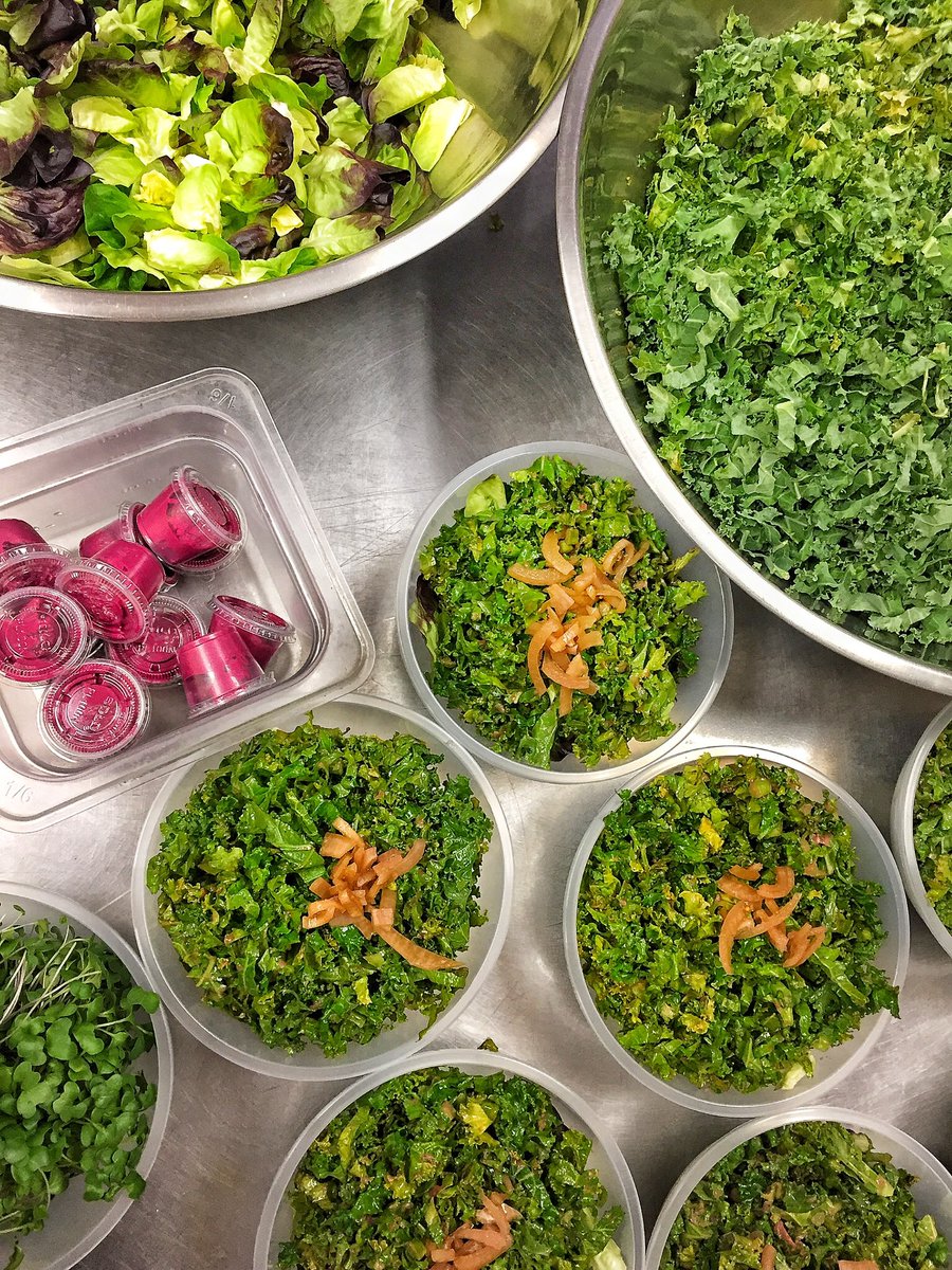 The making of the perfect salad begins with the freshest, local kale, beets + onions from <a href="/theOFT_Board/">Ont Food Terminal</a>. ☀️ We pickled beets + onions with he one and only <a href="/VibeKombucha/">Vibe Kombucha</a> vinegar! ❤️