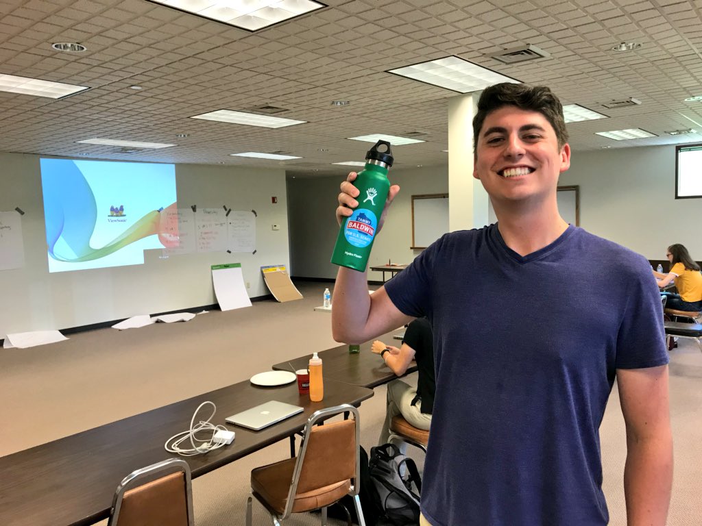 Alexpond2's tweet photo. Out here on day 2 of training 📝👍 with another #FetchFifth Field Organizer @robert_bertha_! We both can’t wait to hydrate &amp; head out to the northwoods to elect Democrats up and down the ticket! @tammybaldwin @JoshKaulWI https://t.co/NzFyDSGred