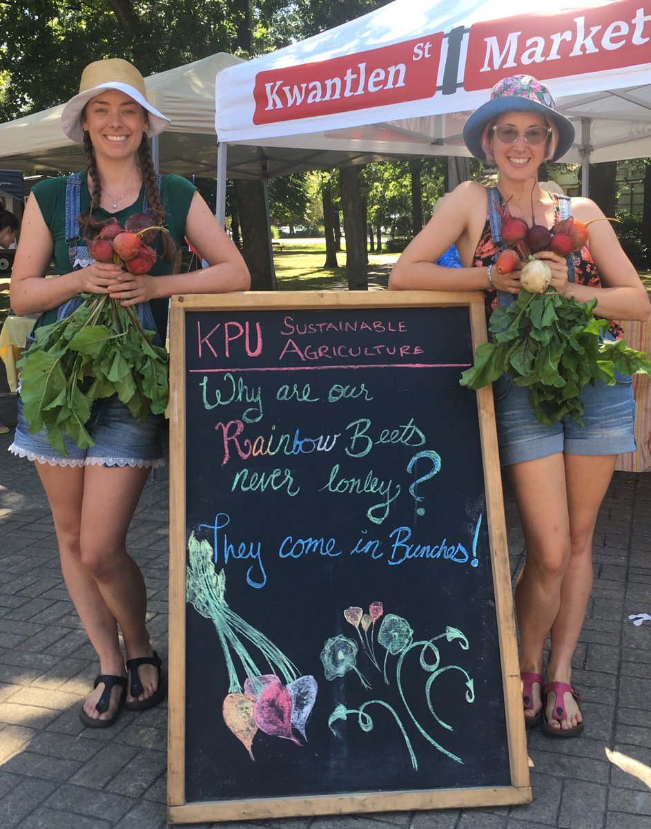 I am here again <a href="/KwantlenStMkt/">KwantlenStMkt</a> Minoru Plaza <a href="/Richmond_BC/">City of Richmond BC</a> 12PM - 4PM. Lots of local #sustainable produce (incl blueberries) plus Okanagan fruit. The witty Lindsay and Piper are here too. #richmondfarmland.