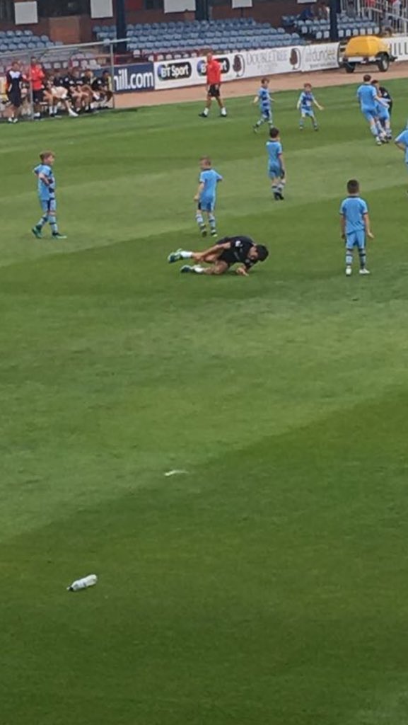 JeemC89's tweet photo. @dundeefconline @aarran_campbell @DundeeFC_MFL Wishing Moussa a speedy recovery after tripping over a young child today and performing more rolls than Neymar ๐ https://t.co/nQyGHTpZkB