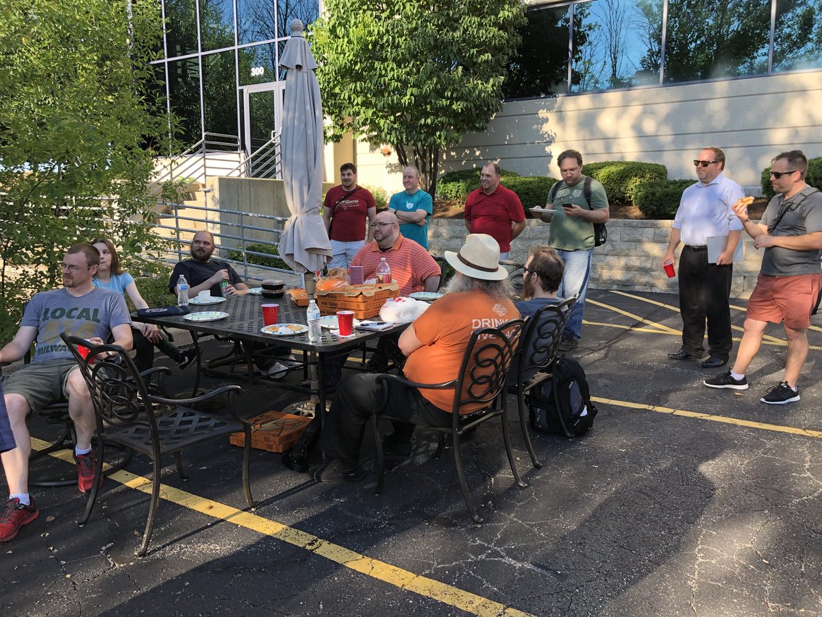 mkepug's tweet image. Our usual building at @Centare is out of power! Looks like we’re a PHPicnic usergroup today. Luckily it is a beautiful day, and a generous member supplied pizza.

@aaronsaray will present normally in September. No meeting in August.
