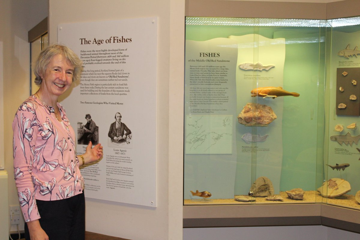 Very pleased to welcome Prof Mary Orr, Buchanan Chair of French <a href="/univofstandrews/">University of St Andrews</a> to <a href="/ElginMuseum/">Elgin Museum</a> and to offer support for her exciting project that would benefit our Recognised fossil fish collection! 
#fossils #Moray #museums