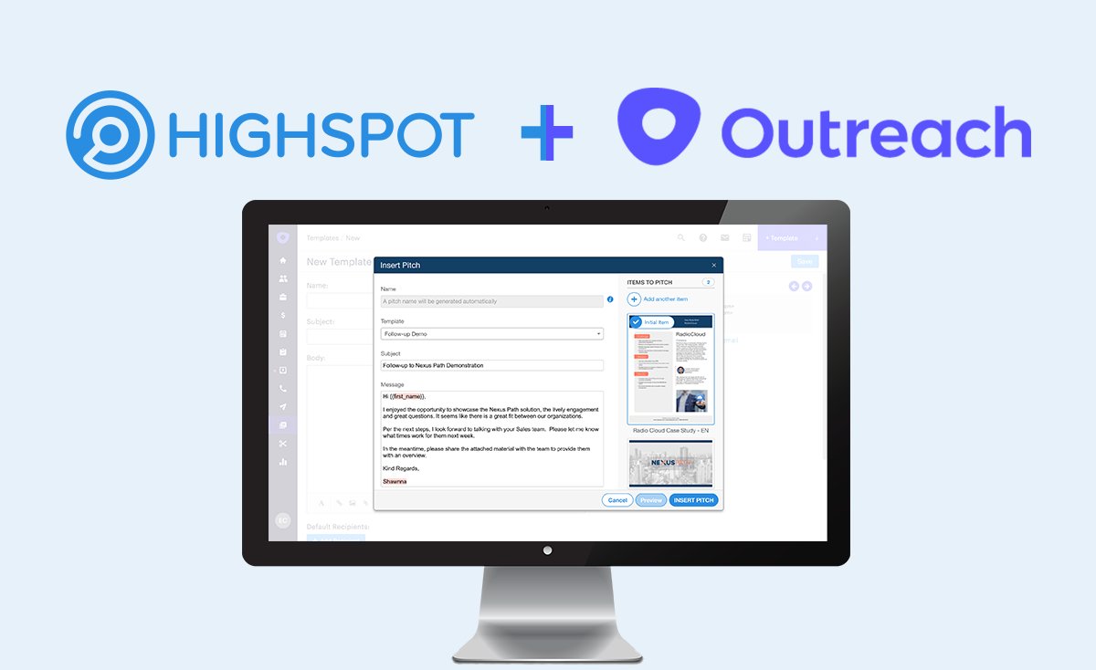 outreach_io's tweet photo. We ❤️ our new partnership with @HighSpot - and our users do too! https://t.co/uZuXgJxYrR Now accepting couple name suggestions... #OutSpot #HighReach https://t.co/czkLCSQxI7