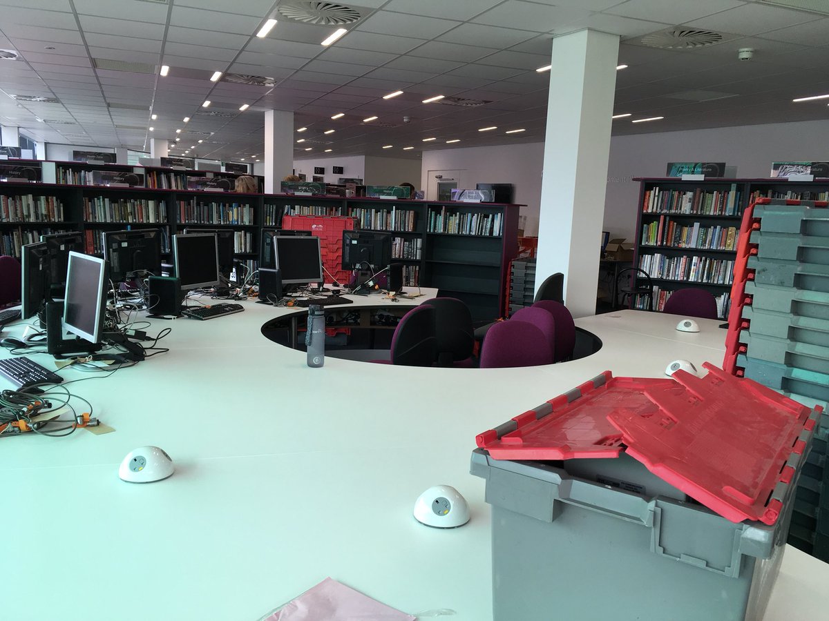 sueball011's tweet photo. Another day working on the newly relocated #NewcastleLibrary @StaffsLibraries Every day it looks better &amp; better. A big thank you to the Library staff &amp; @StaffordshireCC ICT for their hard work. Opens 23 July https://t.co/j5yrzKKlQX