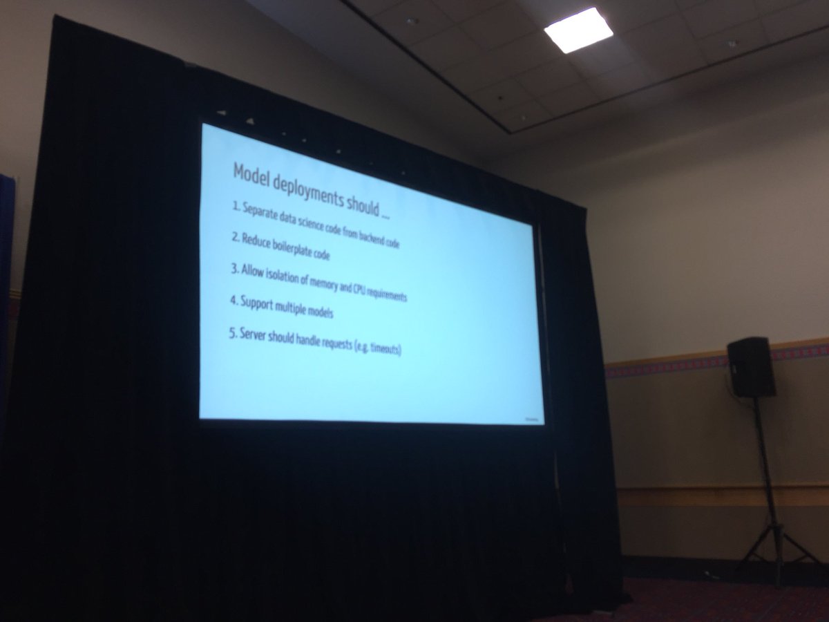 AnimeshSingh's tweet photo. Model deployment: Do’s and Dont’s using #Tensorflow serving by @hanneshapke #OSCON #TensorFlowDay https://t.co/uKGkRz1vkd