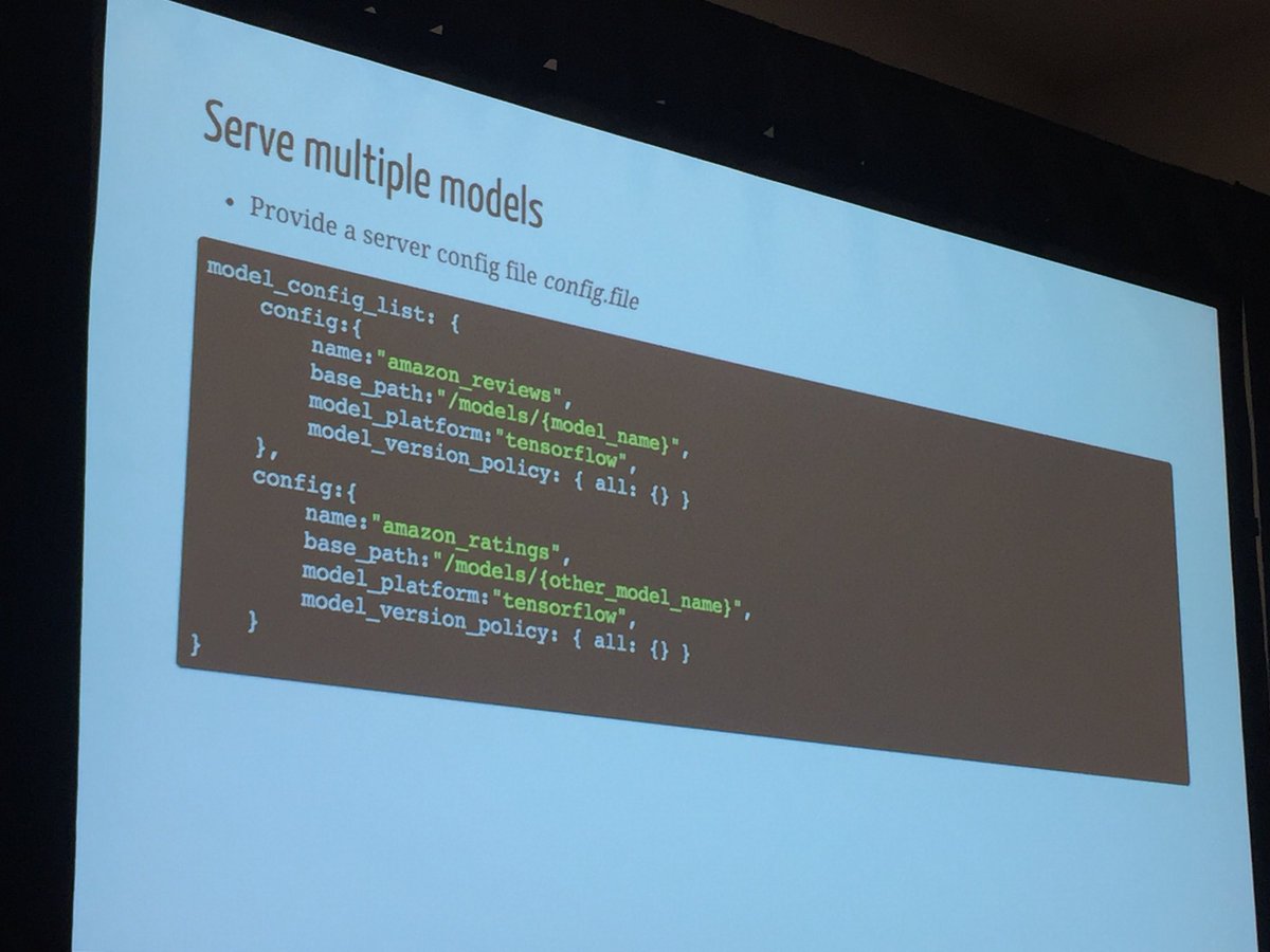 AnimeshSingh's tweet photo. Model deployment: Do’s and Dont’s using #Tensorflow serving by @hanneshapke #OSCON #TensorFlowDay https://t.co/uKGkRz1vkd