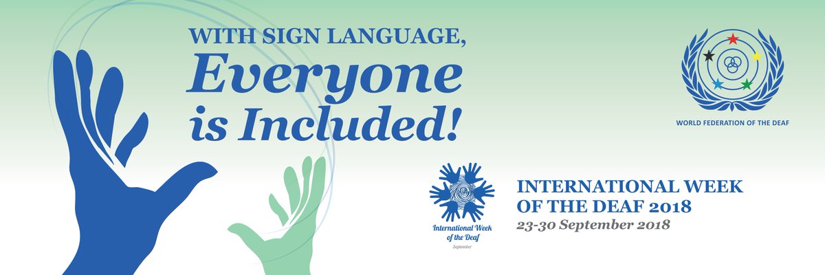 QuotaIntl's tweet image. International Week of the Deaf is September 23-30, 2018. The theme: With Sign Language, Everyone is Included! For information: wfdeaf.org/news/internati… #aspiretoinspire #communication #IWDeaf2018 #IDSL2018
#SignLanguagesDay