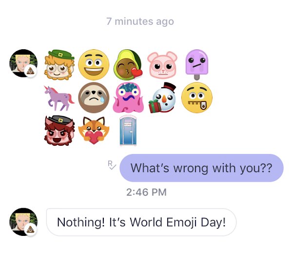 Go crazy with your favorite Kik emojis for #WorldEmojiDay! https://t.co/gYEAemKLbK<a href="/tag/worldemojiday"class="tags">#WorldEmojiDay</a>