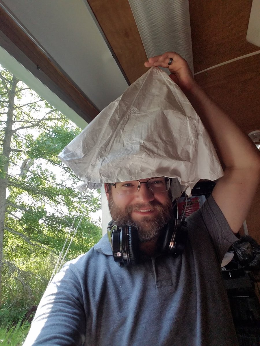 Lizteratures's tweet photo. Look at this precious man with a sonde balloon on his head. https://t.co/VNvkQ92q7p