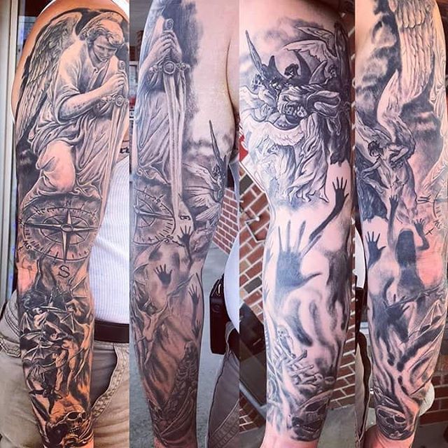 PureInkFury's tweet photo. A new black and grey #sleeve from Mr. B&amp;G, @jraiano!
https://t.co/VbK9qdQtmS
#freshink #blackandgrey #bng #bngsociety #angeltattoo #tourturedsoul #pureinkfury #schenectadytattoo #schenectady https://t.co/P7dreo0ZB4 https://t.co/fd7pgqXNo8