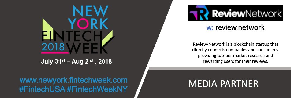 fintech_usa's tweet photo. We have a new media partner @ReviewNetworkHQ working with us for New York FinTech Week coming up at the end of this month! Buy your tickets now! https://t.co/BUTzGUuae0