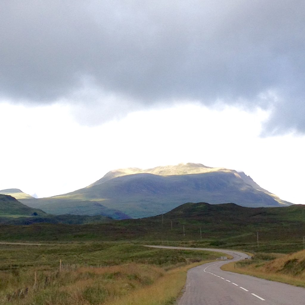 ChrisArmishaw's tweet photo. Early start just after sunrise from #achmelvich twin peaks of Cul Mor on the way to #Applecross 140 miles 7,500ft tough day of riding finishing over the Bealach na Ba climb, longest in Britain, last 60 miles into strong headwind, solo #cycling challenge #westcoast #scotland https://t.co/y6c22f6hr7