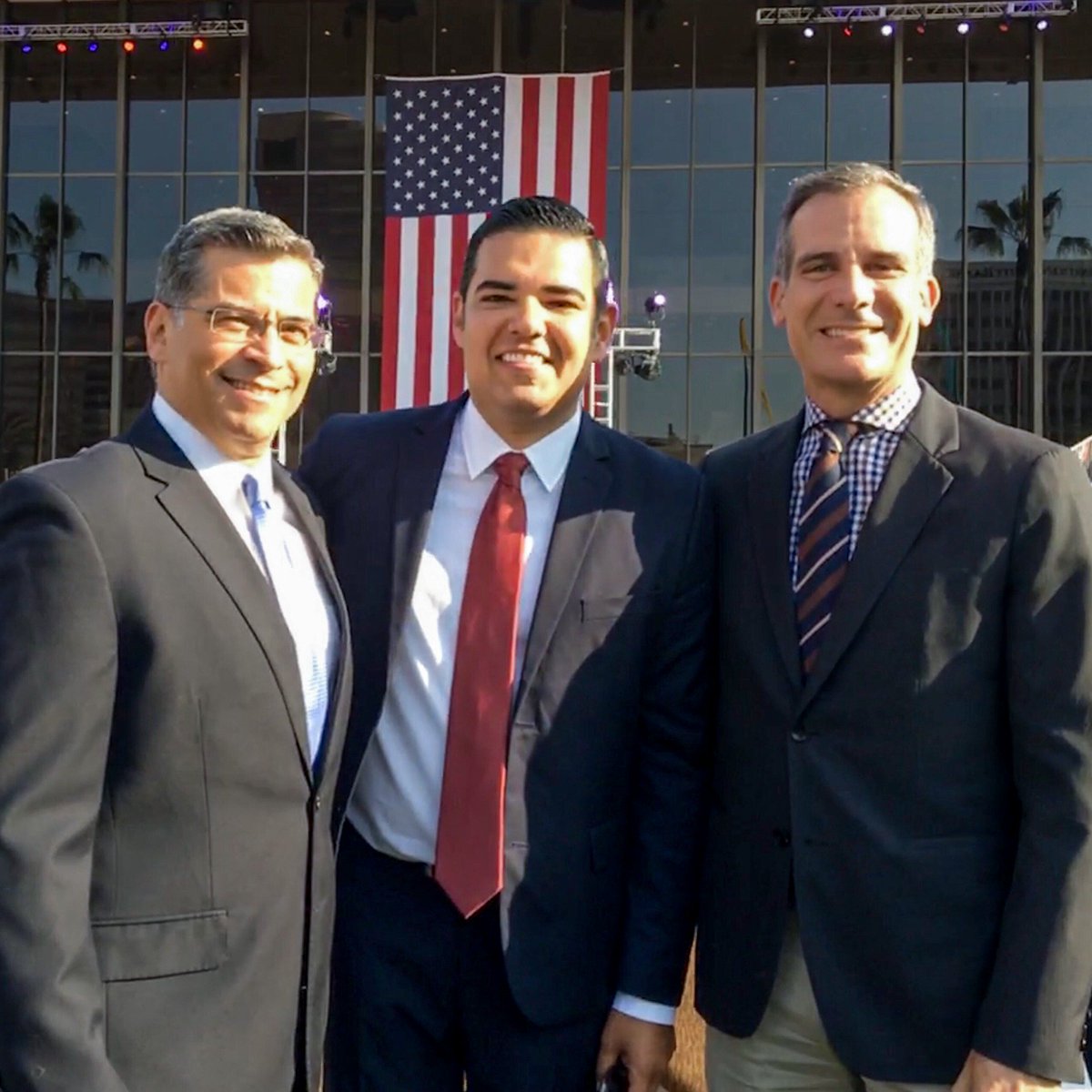 MayorOfLA's tweet photo. Congrats, Mayor Garcia, on being inaugurated for a second term!

You’re a true leader &amp; trustworthy colleague. I’m excited to continue to work together on the key issues facing our cities. Long Beach &amp; L.A. are more than just neighbors, we’re partners in progress. #LBInauguration https://t.co/DBDdbjcd1P