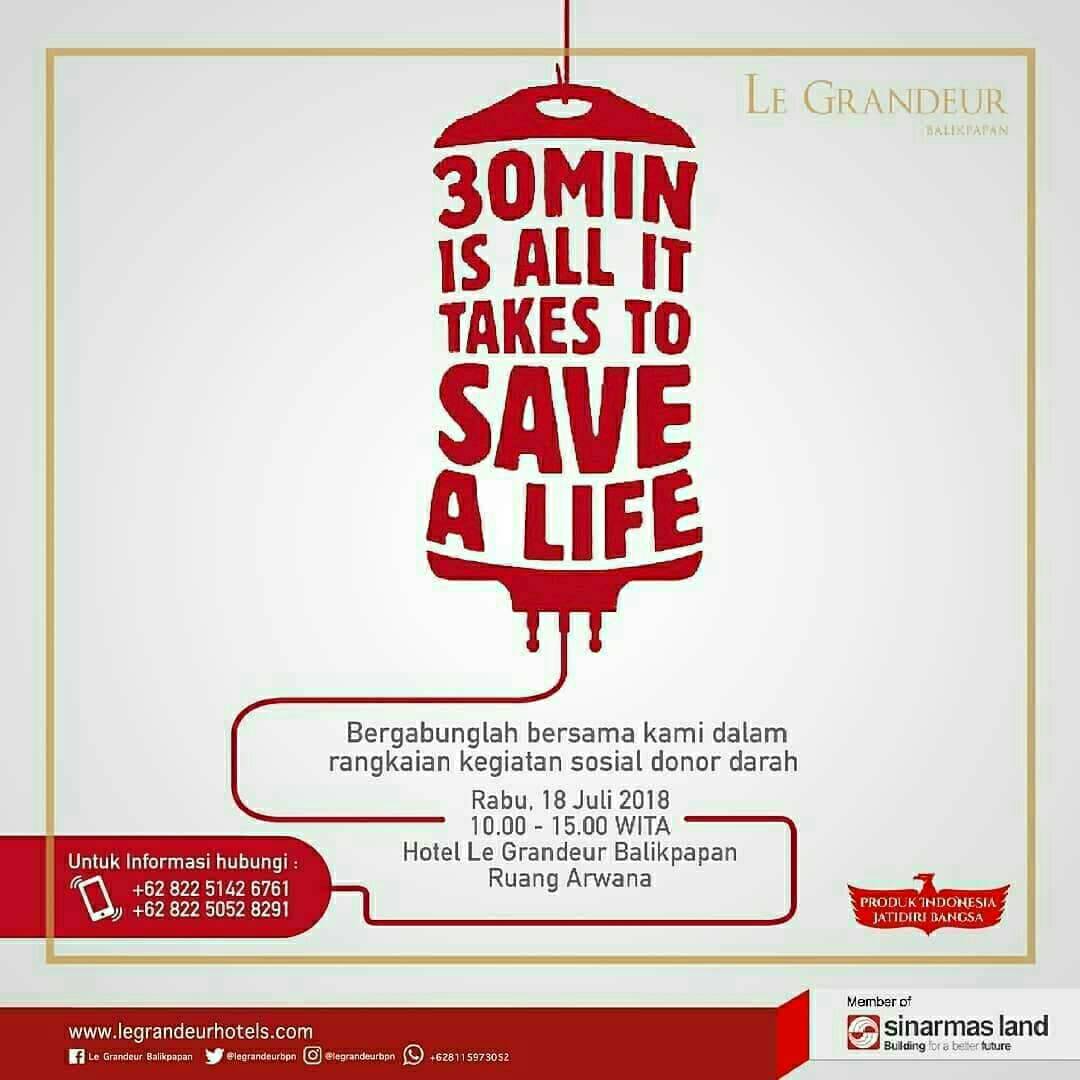 #INFO #Dondar #Balikpapan | 18 Juli 2018 | 10.00 - 15.00 | Hotel Le Grandeu. Jl. Jend Sudirman, damai, balikpapan Selatan | Cc <a href="/InfoBalikpapan/">IG : INFO_BALIKPAPAN</a> @EventBPN <a href="/PemkotBPN/">Pemkot Balikpapan</a> <a href="/DonorBpn/">Donor Balikpapan</a>