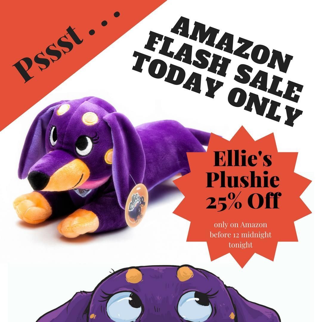 PSSST . . . Announcing a FLASH SALE on the super soft, cuddly Ellie Plushie TODAY ONLY ON AMAZON!  Hurry before it's over!  🐾💜🐾 Here's the link:   buff.ly/2Jw0skn #elliethewienerdog #purplewienerdog #AmazonPrimeDaySale